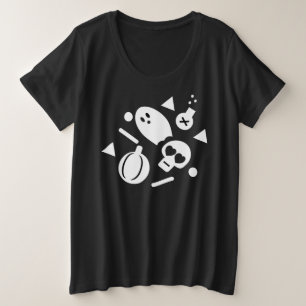 Cute Halloween Geest Confetti Kostuum Feest Grote Maat T-shirt