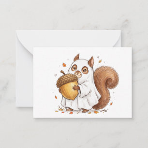 Cute Halloween Geest Eekhoorn Custom Favor Klassie Notitiekaartje