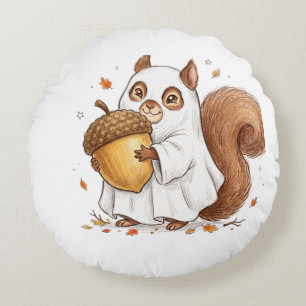 Cute Halloween Geest Eekhoorn Custom Favor Klassie Rond Kussen