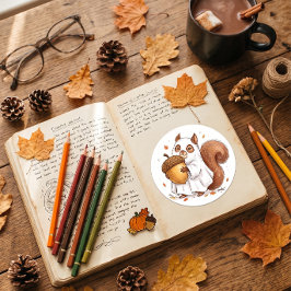 Cute Halloween Geest Eekhoorn Custom Favor Klassie Ronde Sticker