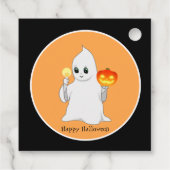 Cute Halloween geest en pompoen Bedankjes Labels (Achterkant)