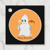 Cute Halloween geest en pompoen Bedankjes Labels (Voorkant)
