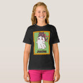 Cute Halloween Geest Naam Stempel T-shirt (Voorkant volledig)