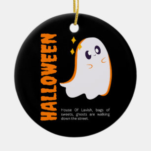 Cute Halloween Geest Ornament - Griezeldonker Zwar