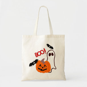 Cute Halloween Geest & Pompoen Boodschappentas Tote Bag