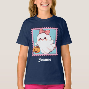 Cute Halloween Geest Roze Coquette Strik Kinderen T-shirt