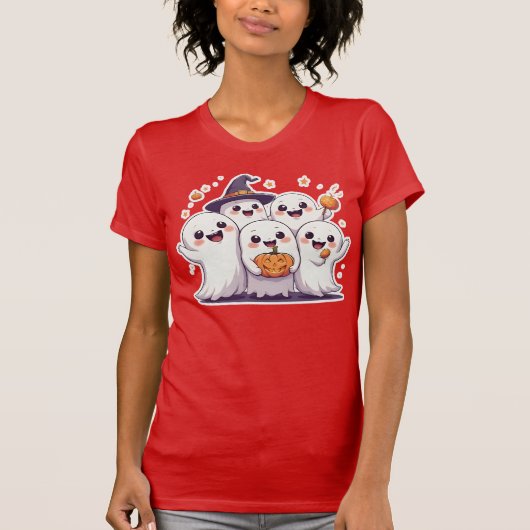 Cute Halloween Geest Squad T-Shirt – Leuke Pompoen (Voorkant)