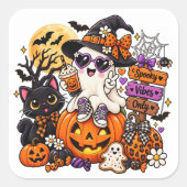 Cute Halloween Geest Sticker | Griezelige Sfeer (Voorkant)