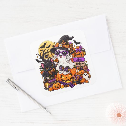 Cute Halloween Geest Sticker | Griezelige Sfeer (Envelop)