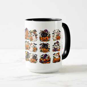 Cute Halloween-geesten en pompoenen Kawaii mok