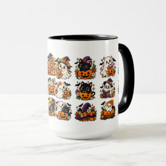 Cute Halloween-geesten en pompoenen Kawaii mok