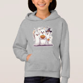 Cute Halloween Geesten Hoodie – Kawaii Pompoen (Voorkant)