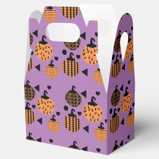 Cute Halloween Geometric Confetti Pomkins Bedankdoosjes (Geopend)