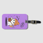 Cute Halloween Ghost Aesthetic – Kawaii Bagagelabel (Voorkant (horizontaal))