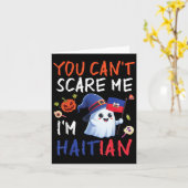 Cute Halloween Ghost &amp; Flag You Can't E Me I'm Kaart (Gele Bloem)