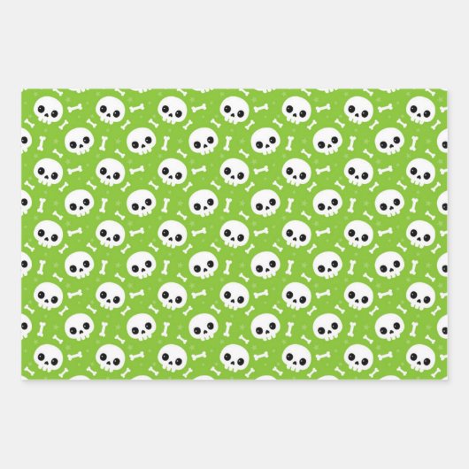 Cute Halloween Ghost and Skulls Patterns Inpakpapier Vel (Voorkant)