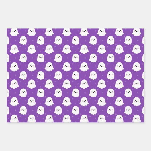 Cute Halloween Ghost and Skulls Patterns Inpakpapier Vel (Voorkant 3)