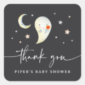 Cute Halloween Ghost Baby Shower Thank You Vierkante Sticker (Voorkant)