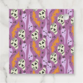 Cute Halloween Ghost Bat Skull Doodle Patroon Bedankjes Labels (Achterkant)