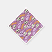 Cute Halloween Ghost Bat Skull Doodle Patroon Servet (Hoek)