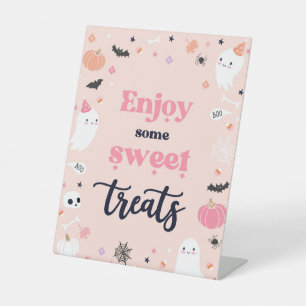 Cute Halloween Ghost Birthday Party Decorations Reclamebord Met Voetstuk