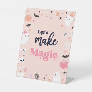 Cute Halloween Ghost Birthday Party Decorations Reclamebord Met Voetstuk