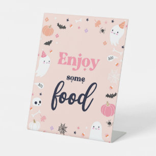 Cute Halloween Ghost Birthday Party Decorations Reclamebord Met Voetstuk