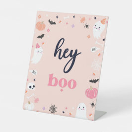 Cute Halloween Ghost Birthday Party Decorations Reclamebord Met Voetstuk
