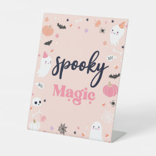Cute Halloween Ghost Birthday Party Decorations Reclamebord Met Voetstuk