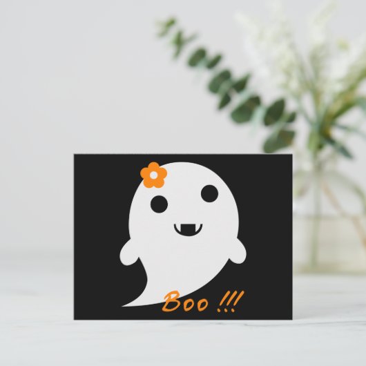 Cute Halloween Ghost Briefkaart (Staand voorkant)
