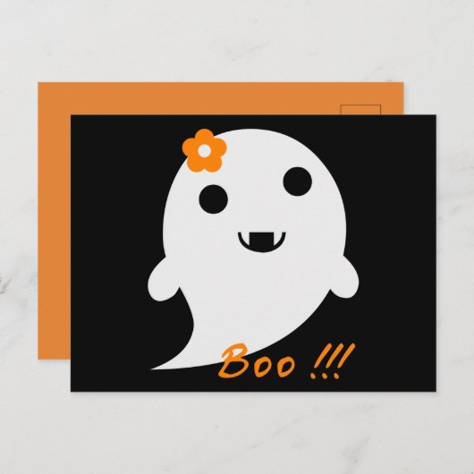 Cute Halloween Ghost Briefkaart (Voorkant / Achterkant)