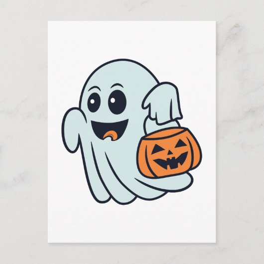 Cute Halloween Ghost Briefkaart (Voorkant)