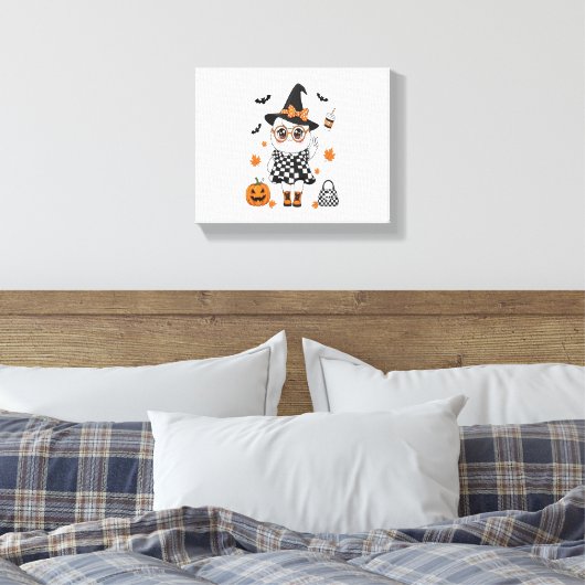 Cute Halloween Ghost Canvas Afdruk (Insitu (Slaapkamer))
