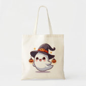 Cute Halloween Ghost Canvas tas (Voorkant)
