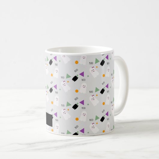 Cute Halloween Ghost Colorful Confetti Koffiemok (Voorkant rechts)