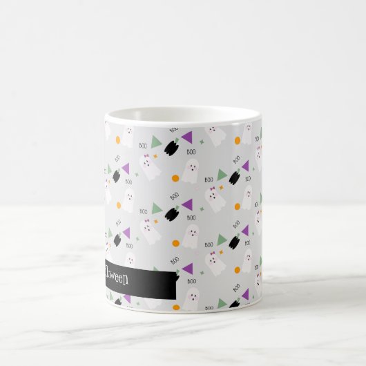 Cute Halloween Ghost Colorful Confetti Koffiemok (Center)