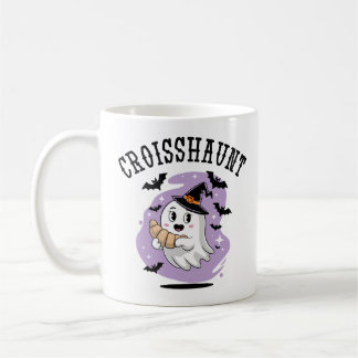 Cute Halloween Ghost Croissant Haunting Koffiemok
