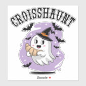 Cute Halloween Ghost Croissant Haunting Sticker (Vel)