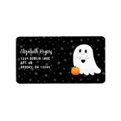 Cute Halloween Ghost Etiket (Voorkant)