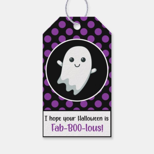 Cute Halloween Ghost Favor Gift Labels Cadeaulabel (Voorkant)