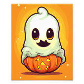 Cute Halloween Ghost Foto Afdruk (Voorkant)