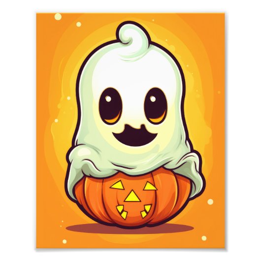 Cute Halloween Ghost Foto Afdruk (Voorkant)