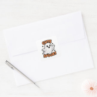 Cute Halloween Ghost ,funny spooky Vierkante Sticker
