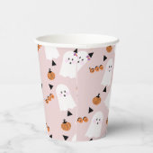 Cute Halloween Ghost Ghoul Oranje Pink Confetti Papieren Bekers (Rechts)