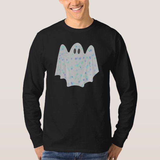 Cute Halloween Ghost in Bedsheet T-shirt (Voorkant)