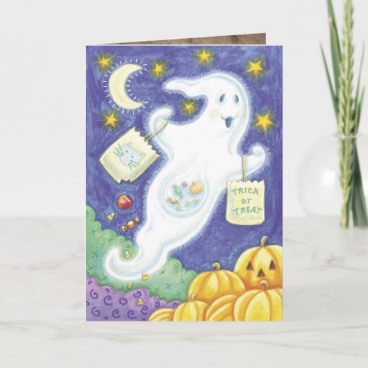 Cute Halloween Ghost Kaart (Voorkant)