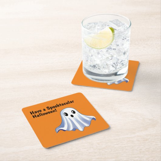 Cute Halloween Ghost Kartonnen Onderzetters (Insitu)