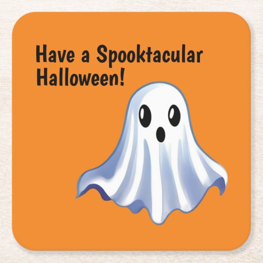 Cute Halloween Ghost Kartonnen Onderzetters (Voorkant)