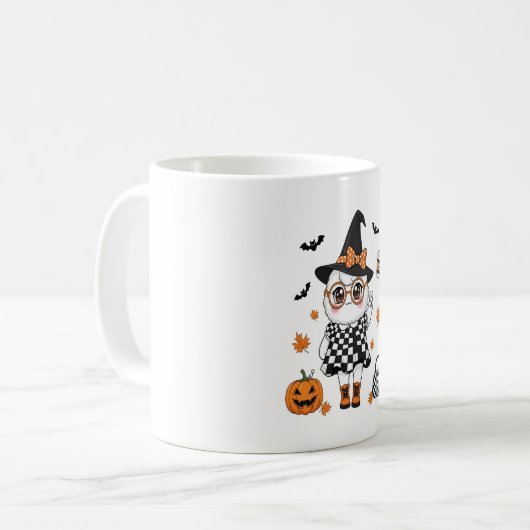 Cute Halloween Ghost Koffiemok (Voorkant links)