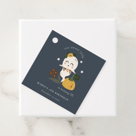 Cute Halloween Ghost Little Boo any age Birthday Bedankjes Labels (In situ)